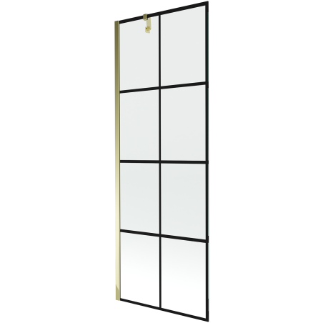 Mexen Next paroi de baignoire à 1 panneau 70 x 150 cm, grille noire, or - 895-070-000-00-77-50