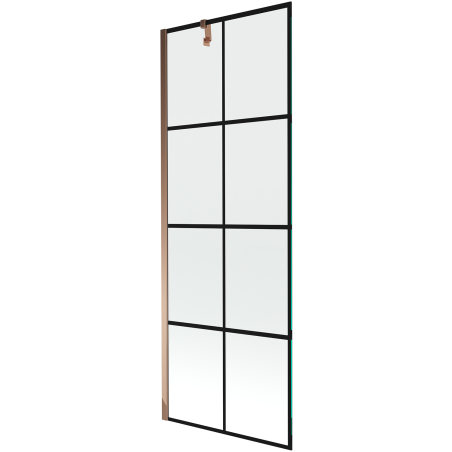 Mexen Next paroi de douche 1 volet 70 x 150 cm, grille noire, or rose - 895-070-000-00-77-60