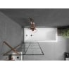 Mexen Next paroi de douche 1 volet 70 x 150 cm, grille noire, or rose - 895-070-000-00-77-60