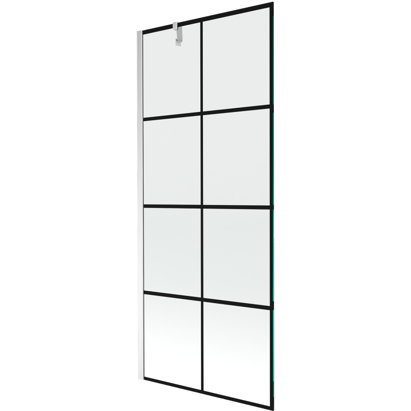 Mexen Next écran de baignoire à 1 ailette 80 x 150 cm, Design noir, Chrome - 895-080-000-00-77-01