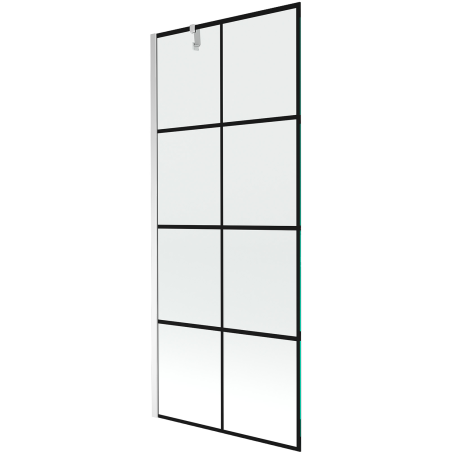 Mexen Next écran de baignoire à 1 ailette 80 x 150 cm, Design noir, Chrome - 895-080-000-00-77-01