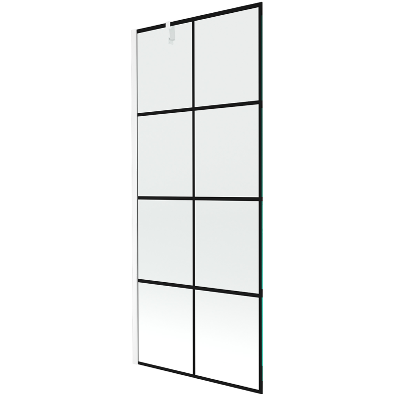 Mexen Next écran de baignoire à 1 ailette 80 x 150 cm, Design noir, Blanc - 895-080-000-00-77-20