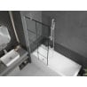 Paroi de baignoire à 1 volet Mexen Next 80 x 150 cm, grille noire, blanc - 895-080-000-00-77-20