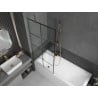 Mexen Next paroi de baignoire à 1 volet 80 x 150 cm, grille noire, dorée - 895-080-000-00-77-50