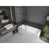 Mexen Next paroi de baignoire à 1 volet 80 x 150 cm, grille noire, dorée - 895-080-000-00-77-50