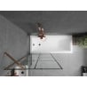 Mexen Next paroi de baignoire 1-volet 80 x 150 cm, grille noire, or rose - 895-080-000-00-77-60