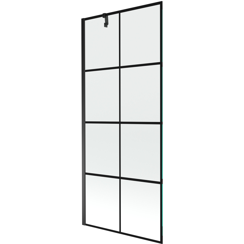 Mexen Next paroi de baignoire 1 battant 80 x 150 cm, grille noire, noir - 895-080-000-00-77-70