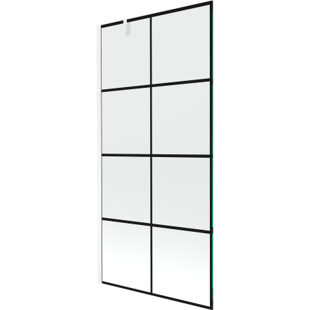 Mexen Next pare-douche à 1 vantail 90 x 150 cm, grille noire, blanc - 895-090-000-00-77-20