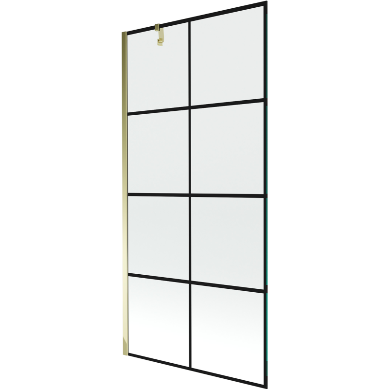 Mexen Next écran de baignoire à 1 ailette 90 x 150 cm, Design noir, Or - 895-090-000-00-77-50