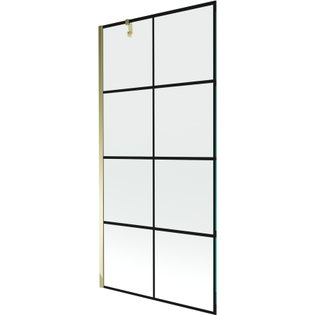 Mexen Next écran de baignoire à 1 ailette 90 x 150 cm, Design noir, Or - 895-090-000-00-77-50