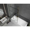 Mexen Next paroi de baignoire à 1 battant 90 x 150 cm, grille noire, dorée - 895-090-000-00-77-50