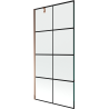 Mexen Next paroi de baignoire à 1 volet 90 x 150 cm, grille noire, or rose - 895-090-000-00-77-60