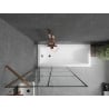 Mexen Next paroi de douche 1 volet 90 x 150 cm, grille noire, or rose - 895-090-000-00-77-60