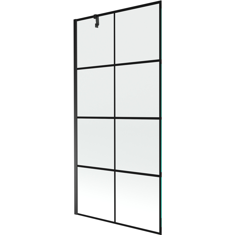 Mexen Next paroi de douche 1 volet 90 x 150 cm, grille noire, noir - 895-090-000-00-77-70