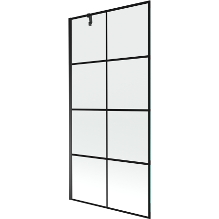 Paroi de baignoire à 1 volet Mexen Next 90 x 150 cm, grille noire, noir - 895-090-000-00-77-70