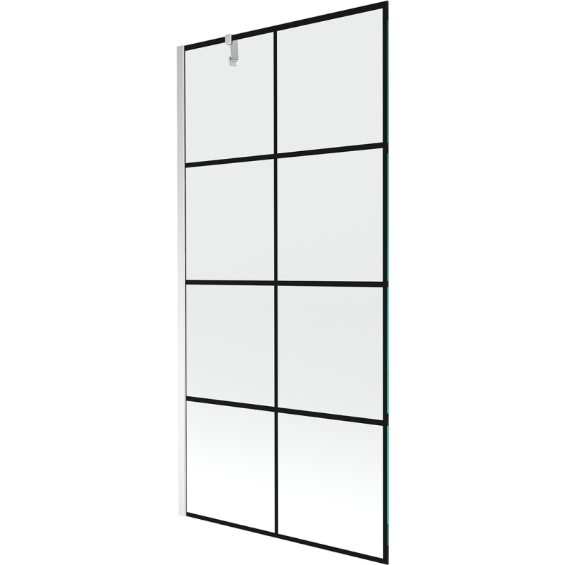 Mexen Next écran de baignoire à 1 ailette 100 x 150 cm, Design noir, Chrome - 895-100-000-00-77-01