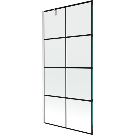 Mexen Next paroi de douche à une porte 100 x 150 cm, grille noire, chrome - 895-100-000-00-77-01