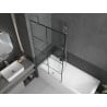 Mexen Next paroi de douche à une porte 100 x 150 cm, grille noire, chrome - 895-100-000-00-77-01