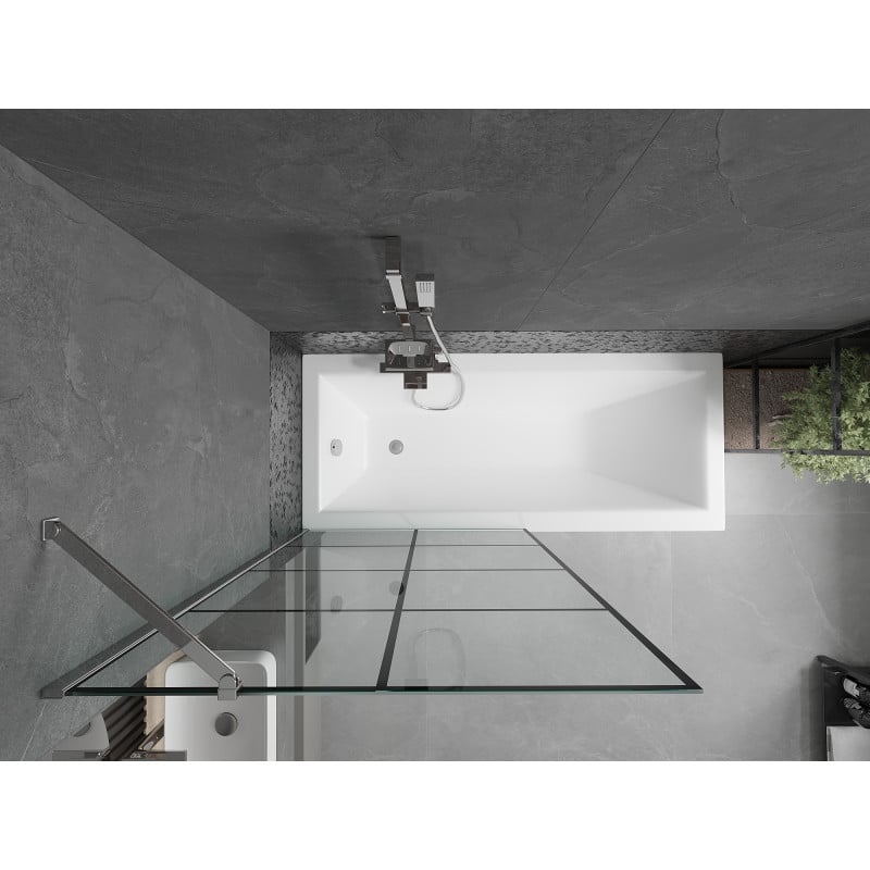 Mexen Next paroi de douche à une porte 100 x 150 cm, grille noire, chrome - 895-100-000-00-77-01
