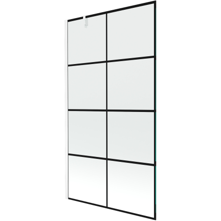 Paroi de baignoire un volet Mexen Next 100 x 150 cm, grille noire, blanc - 895-100-000-00-77-20