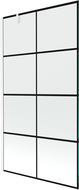 Paroi de baignoire un volet Mexen Next 100 x 150 cm, grille noire, blanc - 895-100-000-00-77-20