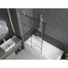 Paroi de baignoire un volet Mexen Next 100 x 150 cm, grille noire, blanc - 895-100-000-00-77-20