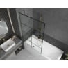 Paroi de baignoire Mexen Next 1 volet 100 x 150 cm, grille noire, doré - 895-100-000-00-77-50