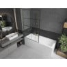 Paroi de baignoire Mexen Next 1 volet 100 x 150 cm, grille noire, doré - 895-100-000-00-77-50