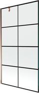 Paroi de baignoire 1 volet Mexen Next 100 x 150 cm, grille noire, or rose - 895-100-000-00-77-60