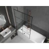 Paroi de baignoire 1 volet Mexen Next 100 x 150 cm, grille noire, or rose - 895-100-000-00-77-60