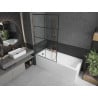 Paroi de baignoire 1 volet Mexen Next 100 x 150 cm, grille noire, or rose - 895-100-000-00-77-60