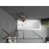 Paroi de baignoire 1 volet Mexen Next 100 x 150 cm, grille noire, or rose - 895-100-000-00-77-60