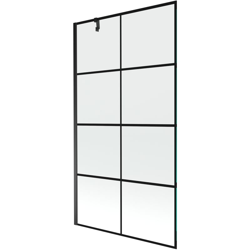 Mexen Next paroi de baignoire à 1 volet 100 x 150 cm, grille noire, noir - 895-100-000-00-77-70