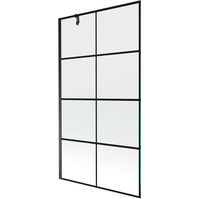 Mexen Next paroi de bain 1-volet 100 x 150 cm, grille noire, noir - 895-100-000-00-77-70