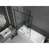 Mexen Next paroi de baignoire à 1 volet 100 x 150 cm, grille noire, noir - 895-100-000-00-77-70