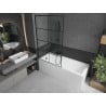 Mexen Next paroi de baignoire à 1 volet 100 x 150 cm, grille noire, noir - 895-100-000-00-77-70