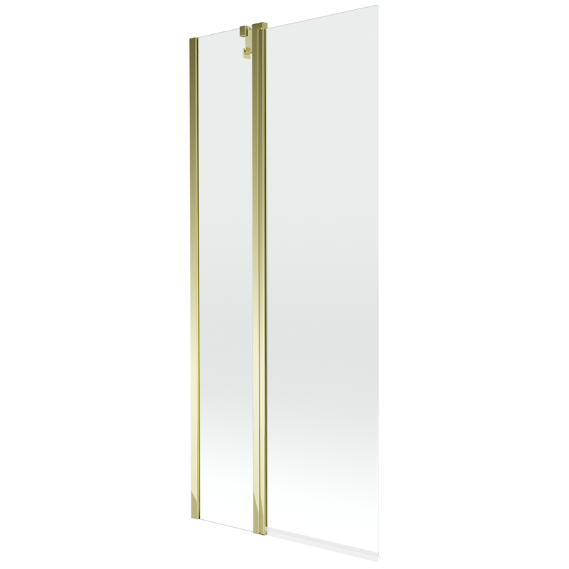Mexen Flip paravent de baignoire à 2 volets 80 x 150 cm, transparent, doré - 894-080-101-50-00