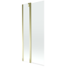Mexen Flip paravent de baignoire à 2 volets 80 x 150 cm, transparent, doré - 894-080-101-50-00
