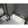 Mexen Flip paravent de baignoire à 2 volets 80 x 150 cm, transparent, doré - 894-080-101-50-00