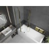Mexen Flip paravent de baignoire à 2 volets 80 x 150 cm, transparent, doré - 894-080-101-50-00
