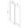 Mexen Flip paravent de baignoire à 2 volets 100 x 150 cm, transparent, doré - 894-100-101-50-00