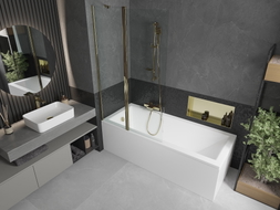 Mexen Flip pare-douche à deux volets 100 x 150 cm, transparent, doré - 894-100-101-50-00