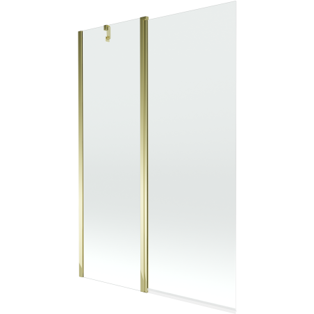 Mexen Flip paroi de baignoire à 2 volets 120 x 150 cm, transparent, doré - 894-120-101-50-00