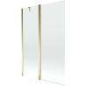 Mexen Flip paroi de baignoire à 2 volets 120 x 150 cm, transparent, doré - 894-120-101-50-00