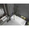 Mexen Flip paroi de baignoire à 2 volets 120 x 150 cm, transparent, doré - 894-120-101-50-00