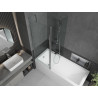 Mexen Flip paroi de baignoire à 2 battants 140 x 150 cm, transparent, chrome - 894-140-101-01-00