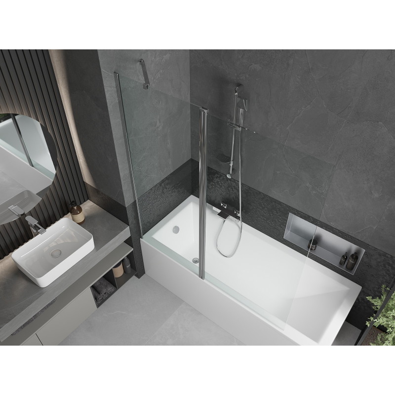 Mexen Flip pare-baignoire 2 volets 140 x 150 cm, transparent, chromé - 894-140-101-01-00