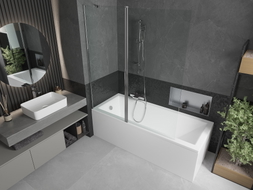 Mexen Flip pare-baignoire 2 volets 140 x 150 cm, transparent, chromé - 894-140-101-01-00
