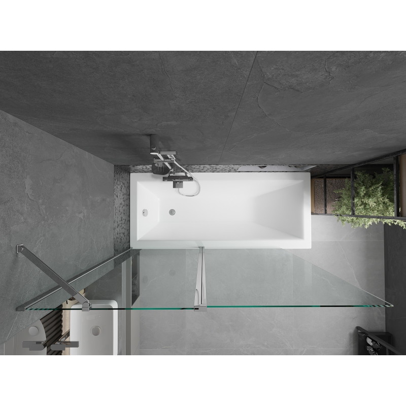 Mexen Flip pare-baignoire 2 volets 140 x 150 cm, transparent, chromé - 894-140-101-01-00