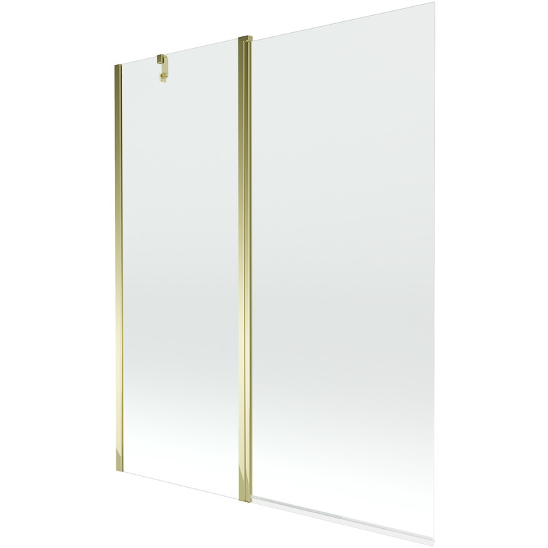 Mexen Flip paroi de baignoire à 2 volets 140 x 150 cm, transparent, doré - 894-140-101-50-00